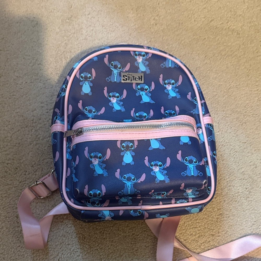 Disney Stitch Kids Backpack - Blue and Pink